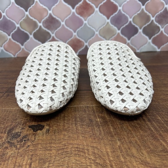 Women's Birdies Phoebe Ecru/Off-White Woven Mule, Size 6.5 - Picture 8 of 14